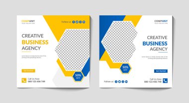 Yaratıcı iş ajansı sosyal medya postası veya web paneli tasarım şablonu