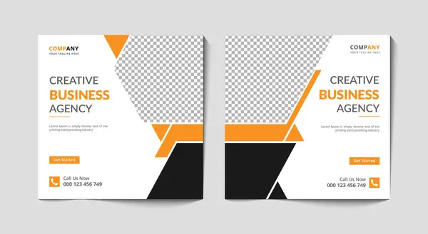 Creative Business Agency Social Media Post Web Banner Design Template — Stok Vektör
