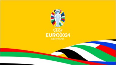 Karachi, Pakistan-Haziran 01, 2024: 2024 Avrupa Futbol Şampiyonası 'nın vektör logosu Almanya vektör illüstrasyonunda.