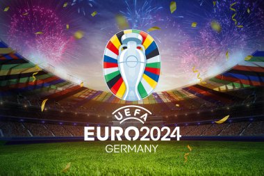 Karaçi, Pakistan - 01 Haziran 2024: UEFA Euro 2024 Almanya logosu.