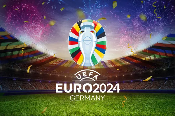 Karaçi, Pakistan - 01 Haziran 2024: UEFA Euro 2024 Almanya logosu.