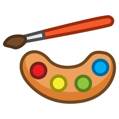 Düz tasarım tarzında paletli boya fırçası