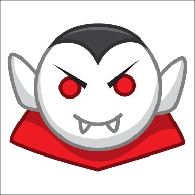 Beyaz arka planda sevimli drakula kafası izole