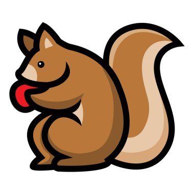 Beyaz arka planda şirin bir sincap