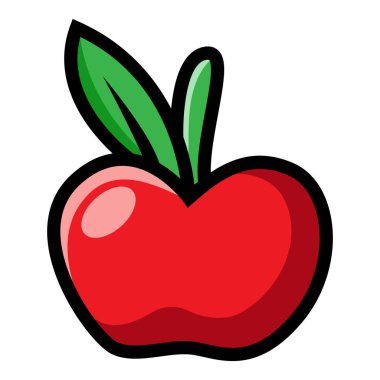 Beyaz arkaplanda kırmızı elma