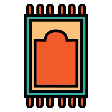 Beyaz arka planda Müslüman dua halısı