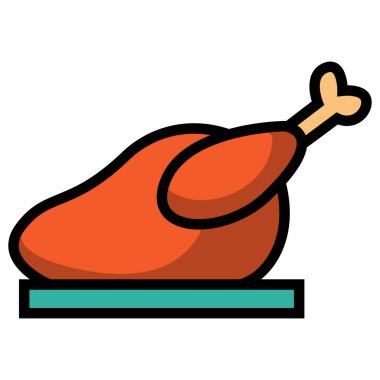 Plaka üzerinde kavrulmuş tavuk