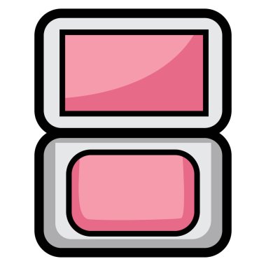 Sünger ve aynalı pembe pudra