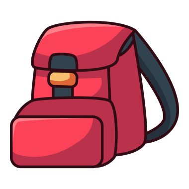 beyaz zemin üzerine kırmızı sırt çantası