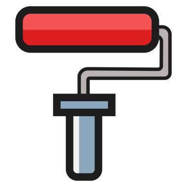 Beyaz arkaplanda boya silindiri