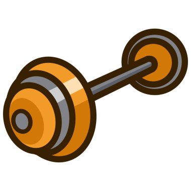 Beyaz arkaplanda sarı halterci halteri