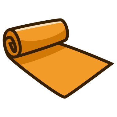 Beyaz arkaplanda sarı yoga minderi