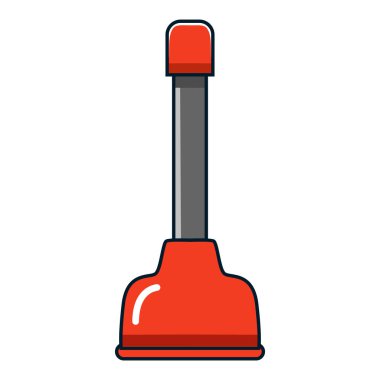 beyaz zemin üzerine kırmızı tuvalet pompası