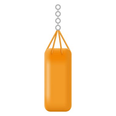 3D Boxing punching bag on white background clipart