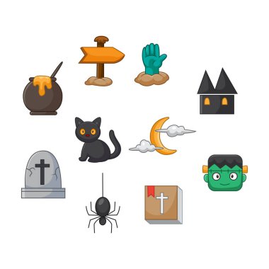 Set of Halloween elements illustration clipart