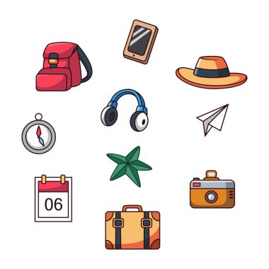 Seyahat Elementleri Çizimi