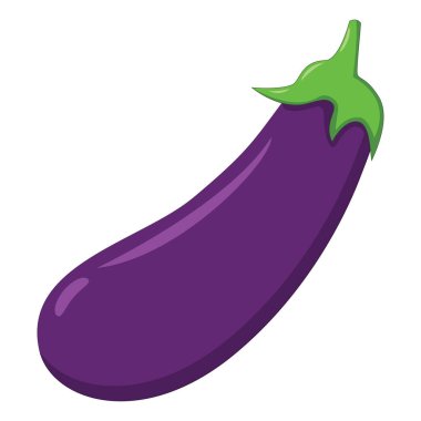 Beyaz bir arka planda izole edilmiş olgun mor bir patlıcanın çizimi