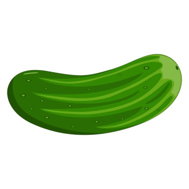 Taze yeşil salatalık ya da salatalık ya da sebzenin çizgi film çizimi