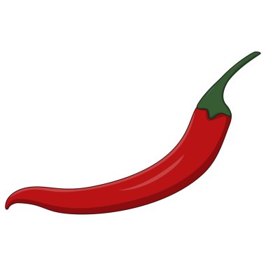 Beyaz arkaplanda izole edilmiş baharatlı biber çizimi