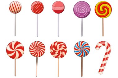 Tatlı Lolipop Koleksiyonu Lezzetli Şeker Çizimleri