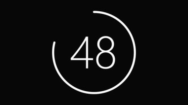 bir dakika dijital geri sayım saat animasyonu daire, 60 saniye geri sayım zamanlayıcısı canlandırması