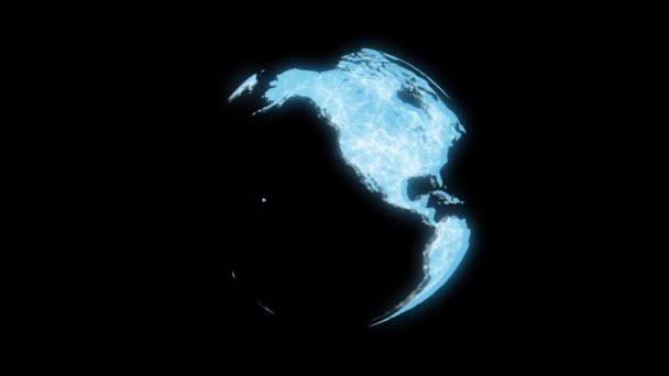 Globe Terrestre Tournant Concept Information Technologie Animation Concept Réseau — Video