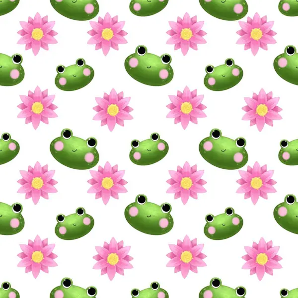 Frog seamless pattern kids children postcard set