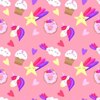 Kusursuz desenli tek boynuzlu at tatlıları.