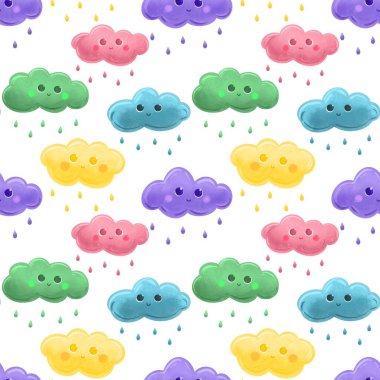 Kusursuz desenli bulut yazdırma kağıdı  