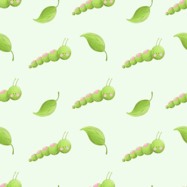  Yeşil yapraklı pürüzsüz desen.