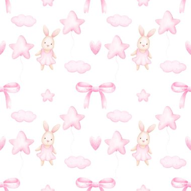  Tavşanlı, dikişsiz suluboya desenli şirin