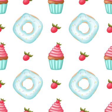 Şekerli kusursuz suluboya deseni.