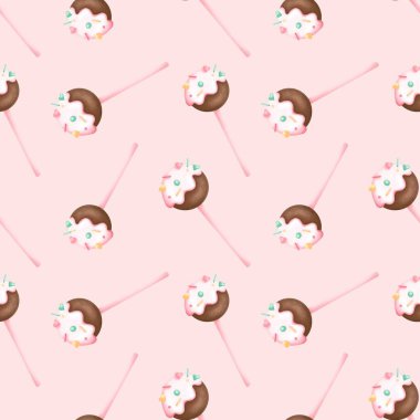 Donutlu kekle kusursuz desen.