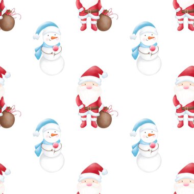 Noel Baba 'yla kusursuz bir Noel deseni.