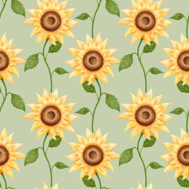 Ayçiçekli kusursuz desen