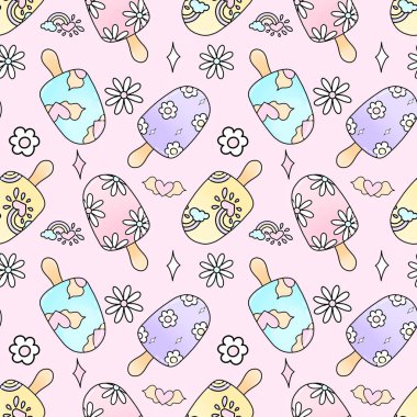 Mükemmel retro dondurma kalıpları. Kumaş, ambalaj kağıdı, hatıra defteri için..