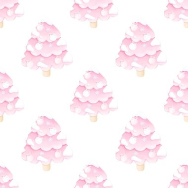 Noel ağacı. Noel ve yeni yıl için şirin estetik suluboya deseni. Kumaş, ambalaj kağıdı, hatıra defteri için..