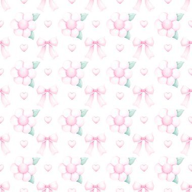 Zarif Pembe Fiyonklu Kusursuz Desen, Narin Çiçekler ve Yumuşak Pastel Arkaplanda Tatlı Çilekler. Estetik baskı. Kumaş, hatıra defteri, afiş, kart, ambalaj kağıdı için ideal