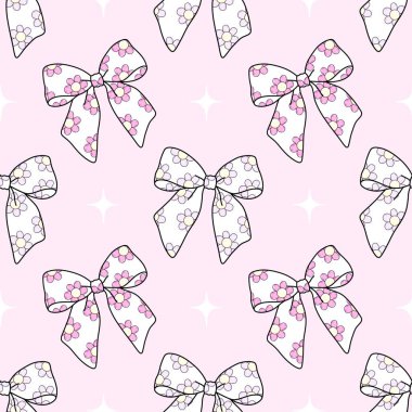 Sevimli Pastel Estetik ile Kusursuz Çiçeksiz Fiyonk Şablonu