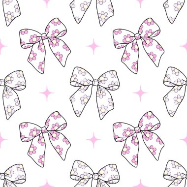 Sevimli Pastel Estetik ile Kusursuz Çiçeksiz Fiyonk Şablonu