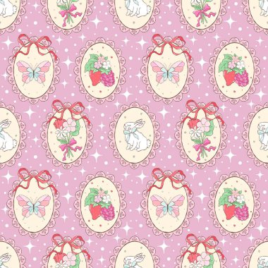 Klasik Paskalya Şablonu. Coquette Lace Kare Şablonu. Romantik Bahar Oval Çerçeveleri