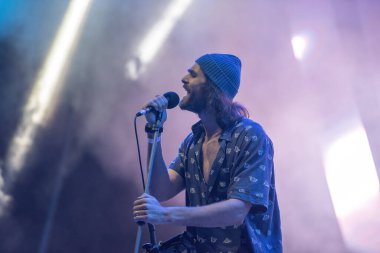 Galati, Romanya - 17 Eylül 2022: Mihail Sandu, Tuna Rock Sounds festivalinde canlı performans sergiledi