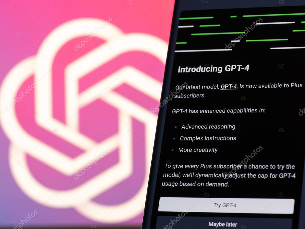 Galati, Romania - March 14, 2023: Unveiling GPT-4: OpenAI Announces the Launch of the Groundbreaking Next-Generation AI Language Model