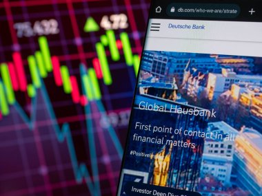 Galati, Romanya - 30 Mart 2023: Deutsche Bank Stock: Piyasanın Yükselişleri ve Düşükleri