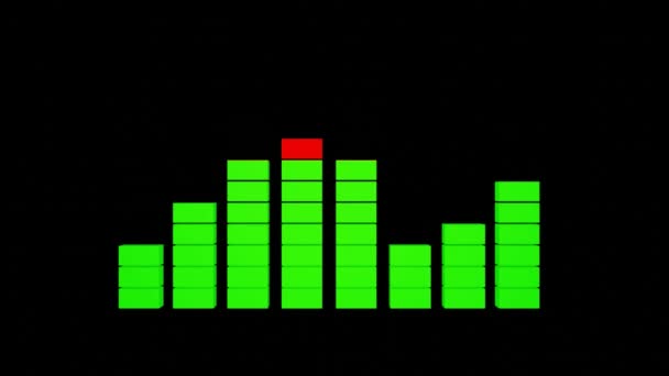 Livello Acustico Animato Oscilla Giù Sfondo Verde Rosso Nero Blu — Video Stock