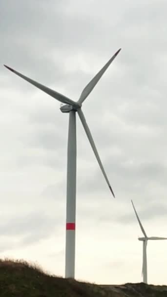 Turbinas Eólicas Molinos Viento Energía Verde Electricidad Naturaleza — Vídeos de Stock