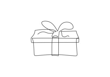 El çizimi hediye kutusu ikonu. doğum vektörü illüstrasyonu. 