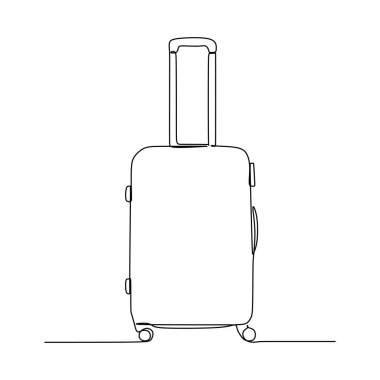 Beyaz arka planda izole edilmiş tek bir bavul hattı var..