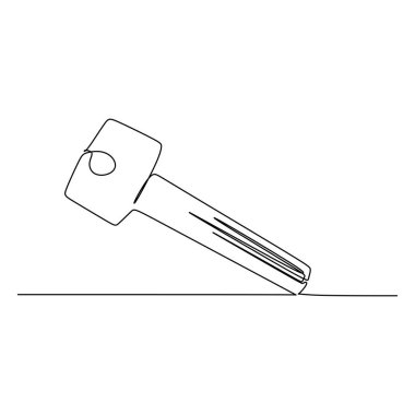 Beyaz arkaplanda izole edilmiş tek bir anahtar satırı.