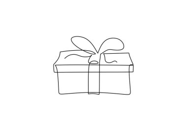 El çizimi hediye kutusu ikonu. doğum vektörü illüstrasyonu. 